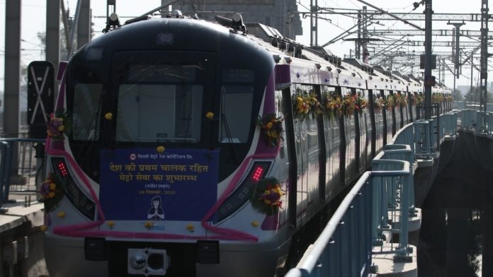 India's first driverless train on Delhi Metro's Magenta Line in the national capital.