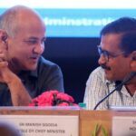 Delhi Chief Minister Arvind Kejriwal (right) with Deputy Chief Minister Manish Sisodia