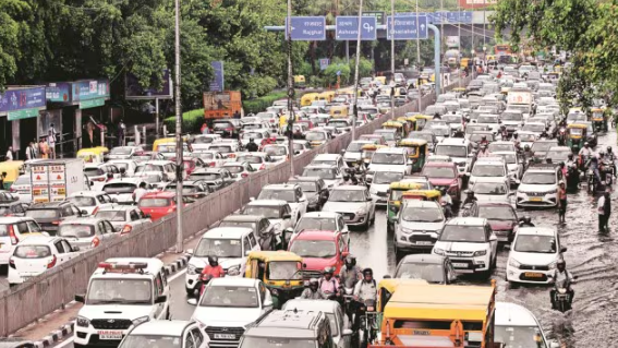 Delhi traffic snarls were reported from across the city owing to the downpour.