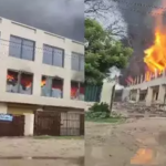 26 fire engines on site battling a large fire at a garment factory in Delhi, with no reported injuries.