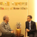 Indian High Commissioner Pranay Verma met with Bangladesh Home Adviser Lt Gen Jahangir Alam Chowdhury to discuss security cooperation and other key issues.