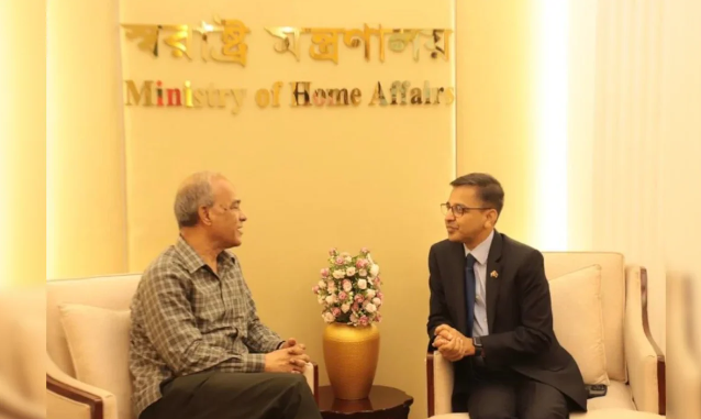 Indian High Commissioner Pranay Verma met with Bangladesh Home Adviser Lt Gen Jahangir Alam Chowdhury to discuss security cooperation and other key issues.