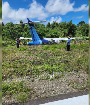 ATR-42 aircraft skids off the runway in Papua, Indonesia, injuring several passengers. All 48 onboard survived and were taken to a hospital.