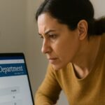 Parents and children reviewing school admission notices at a private school in Delhi.