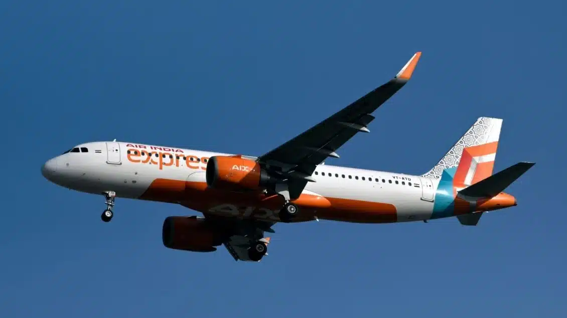 An Air India aircraft parked at Vancouver International Airport, where a pilot was removed after failing a breathalyser test.