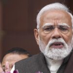 Prime Minister Narendra Modi at an official event in New Delhi ahead of the India-Arab Foreign Ministers meeting