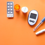 Illustration of brain blood vessels showing risk of subarachnoid haemorrhage stroke and the potential protective role of GLP-1 receptor agonist diabetes drugs.