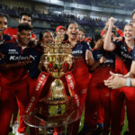 Smriti Mandhana and Georgia Voll batting for Royal Challengers Bengaluru during the WPL final against Delhi Capitals in Vadodara.