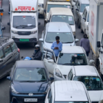 Heavy traffic near Bharat Mandapam as Delhi Police issue advisory during AI Impact Summit.