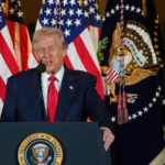 US President Donald Trump speaking to reporters while rejecting media reports about a change in US policy.