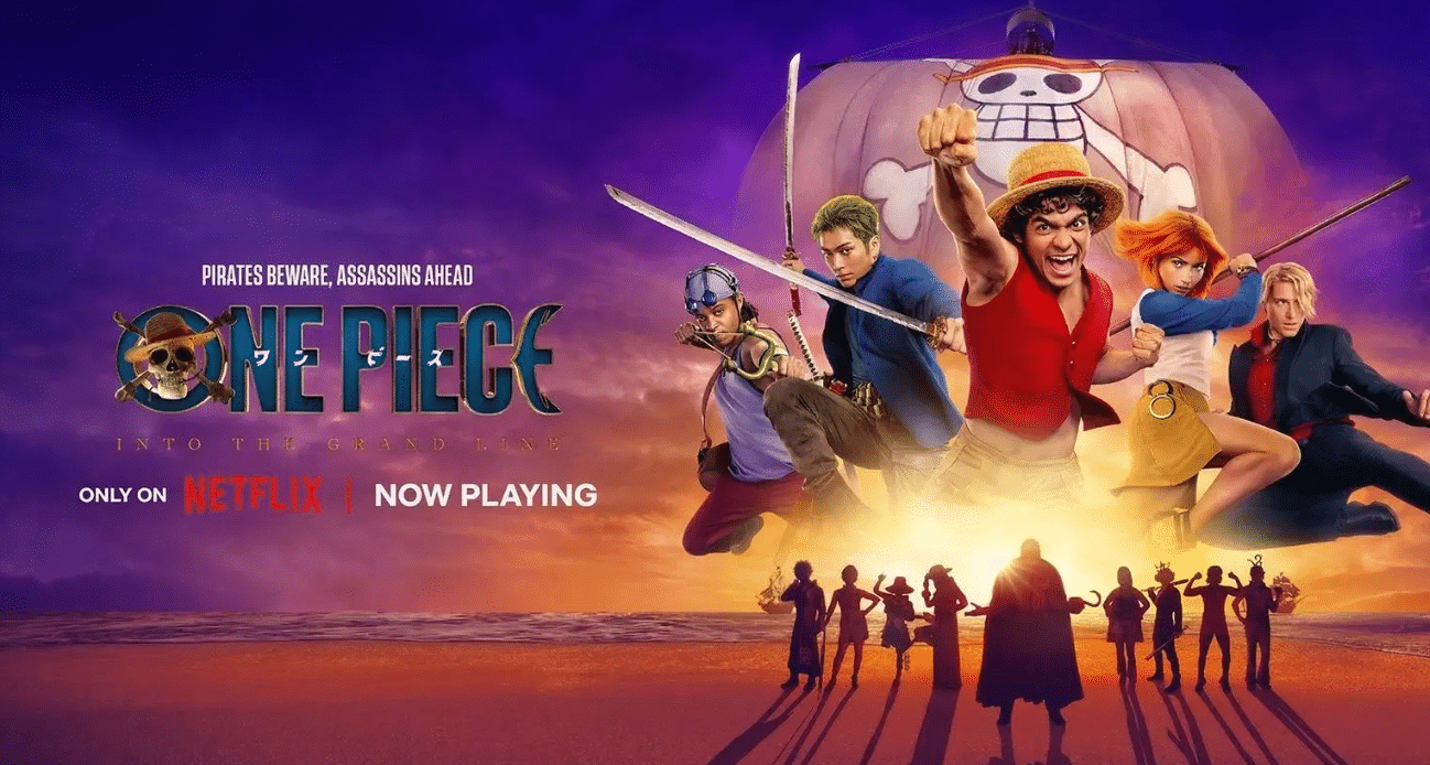 Straw Hat Pirates in One Piece Season 2 sailing into the Grand Line.