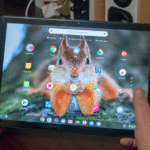 Chrome bookmarks bar feature on Android tablet showing quick access to saved websites.